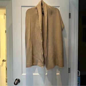 Eileen Fisher 💯 Cashmere Shawl Collar Open-Front Cardigan (FLAW)